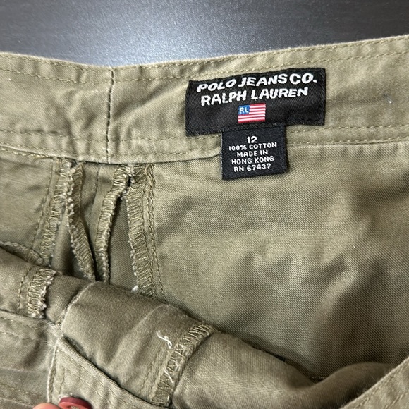 Vintage Polo Jeans Co. Olive green shorts. Size 12. - Picture 2 of 8
